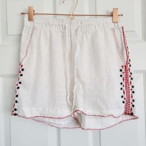 Cynthia Rowley‎ White Linen High Rise Shorts